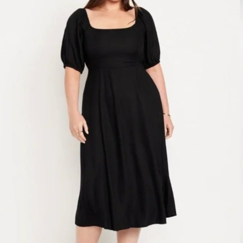 Old Navy "Fit & Flare" Crepe Midi Dress